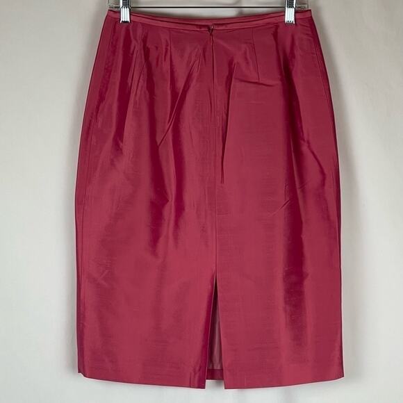 Lafayette 148 New York Pure Pink Silk Party Event Pencil Skirt NWOT Size 6 - Picture 4 of 12